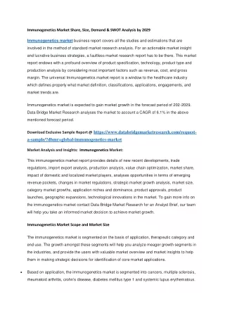 immunogenetics market share size demand swot