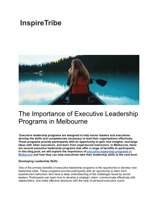The Importance of Executive Leadership Programs in Melbourne