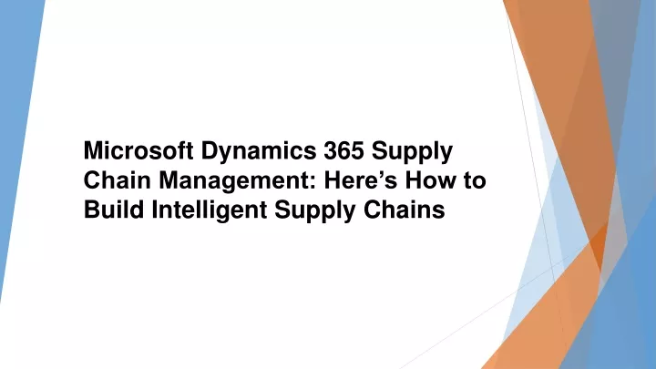microsoft dynamics 365 supply chain management