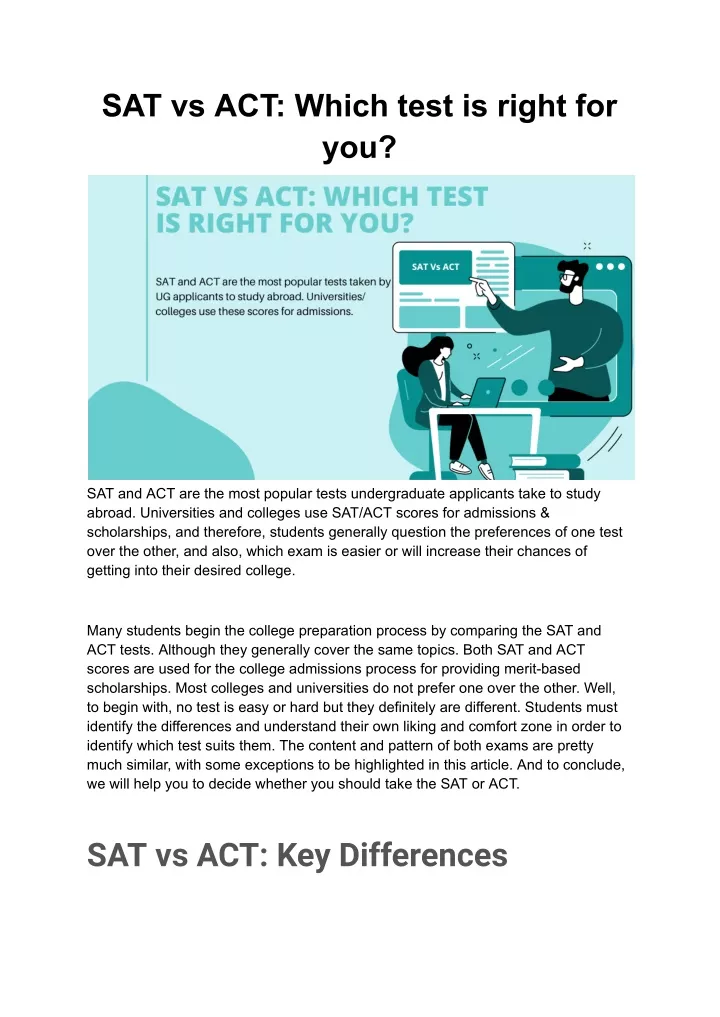 sat vs act which test is right for you