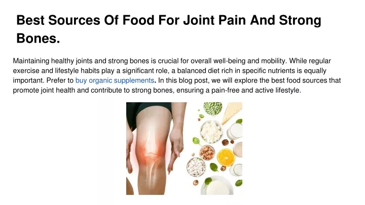 best sources of food for joint pain and strong bones