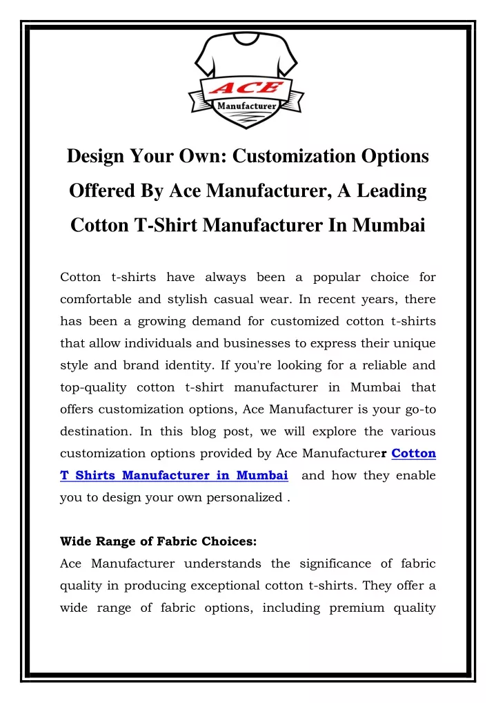 design your own customization options