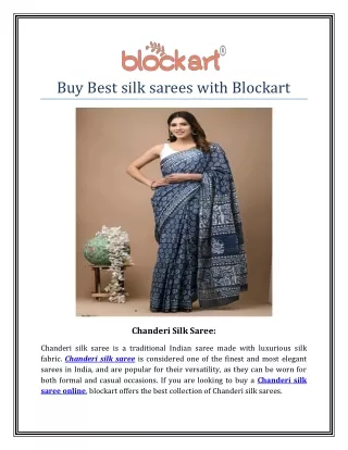 Buy Best silk sarees with Blockart. PPT