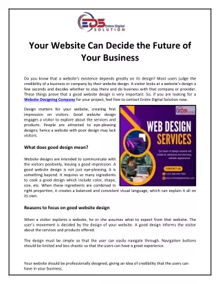 Your Website Can Decide the Future of Your Business