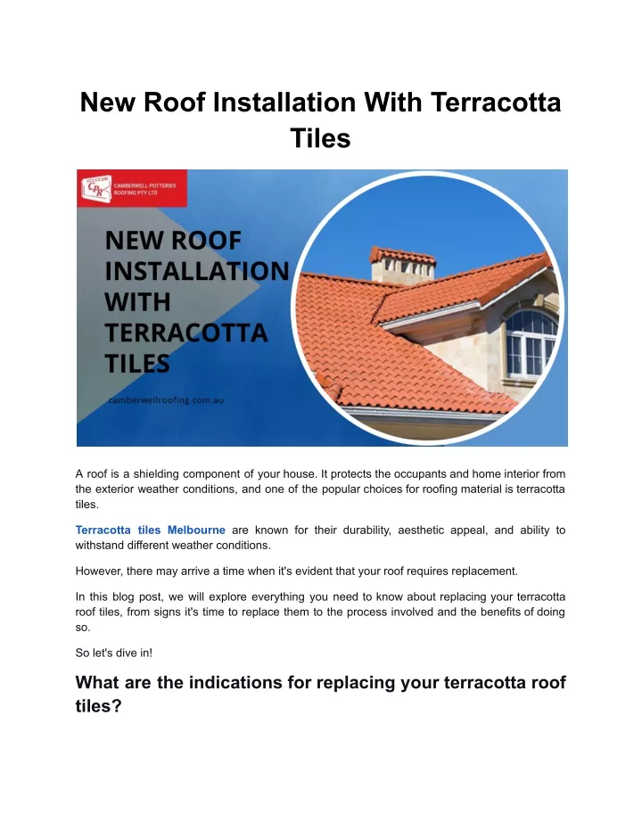 new roof installation with terracotta tiles