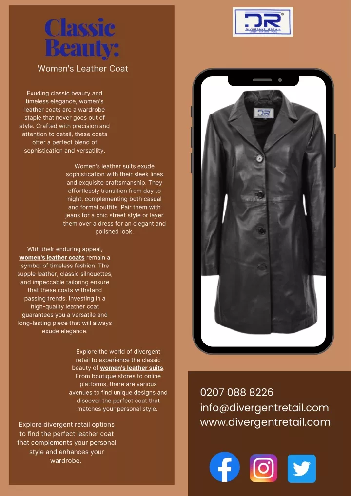 classic beauty women s leather coat