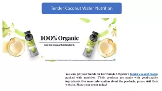 Tender Coconut Water Nutrition