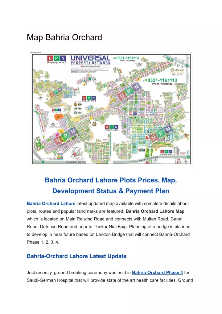 map bahria orchard