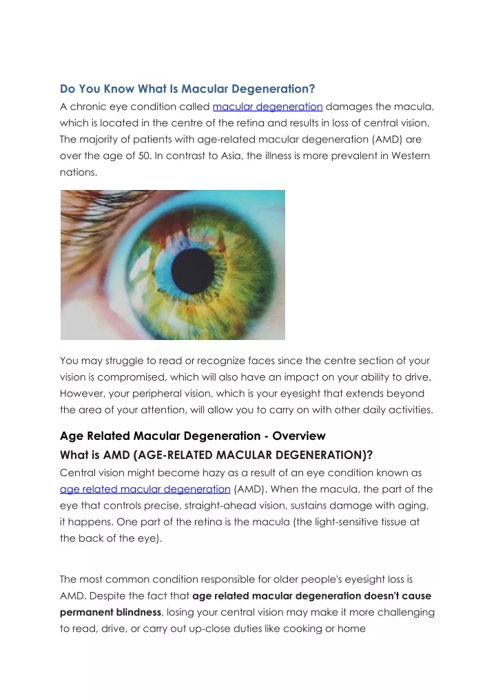 do you know what is macular degeneration