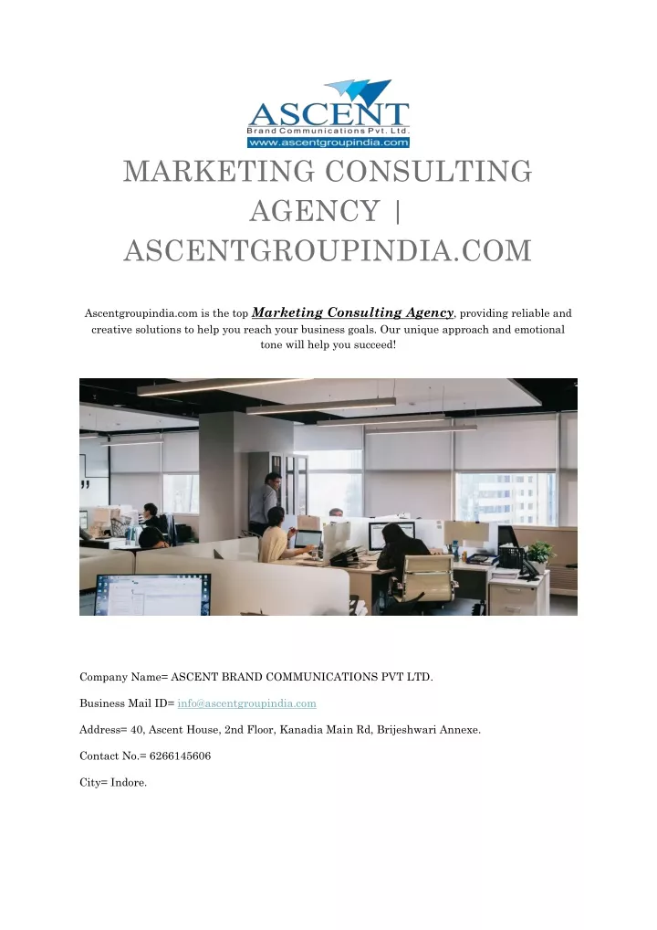 marketing consulting agency ascentgroupindia com