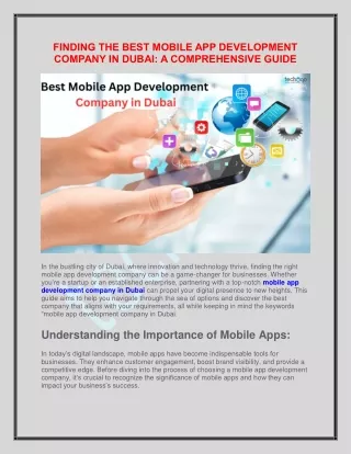 finding the best mobile app development company
