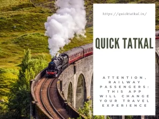 Smart Travel Solutions: Quick Tatkal's Quick Booking and Easy Payments!