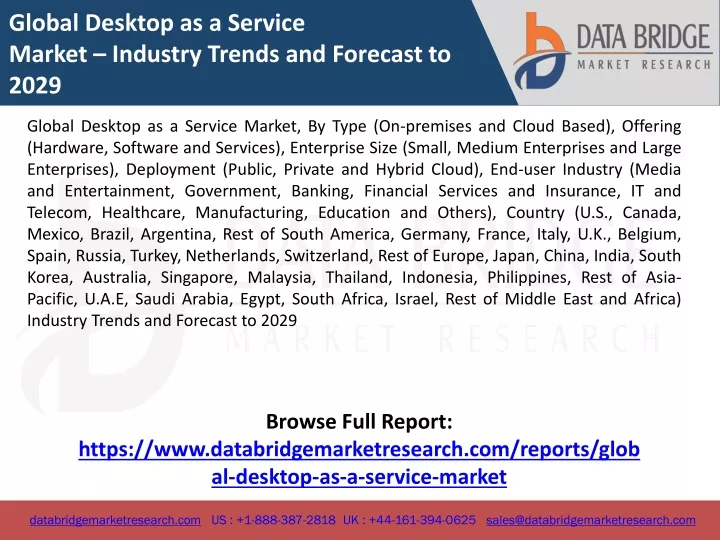 global desktop as a service market industry