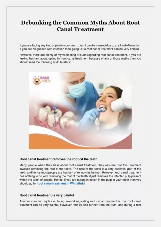 Debunking the Common Myths About Root Canal Treatment