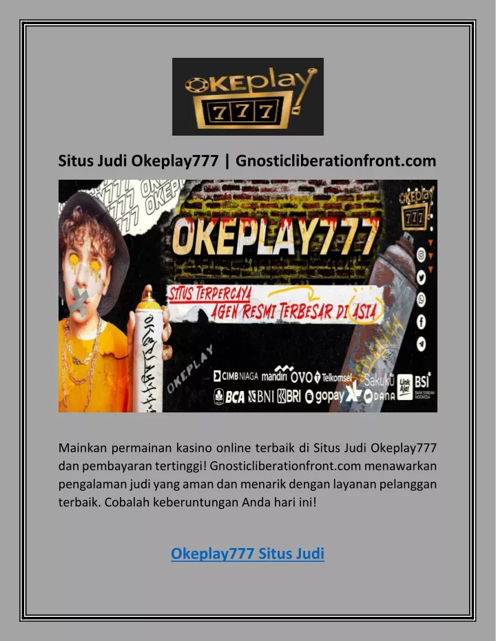 situs judi okeplay777 gnosticliberationfront com