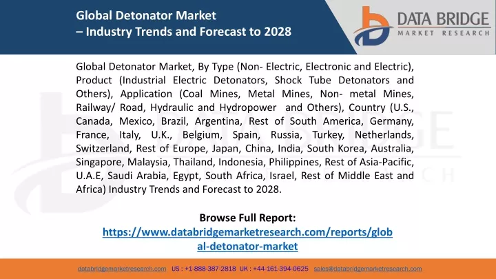 global detonator market industry trends