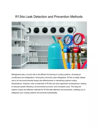 R134a Leak Detection and Prevention Methods