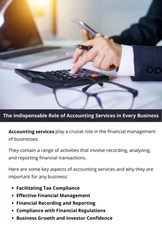 The Indispensable Role of Accounting Services in Every Business
