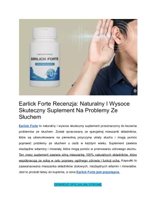 earlick forte recenzja naturalny i wysoce