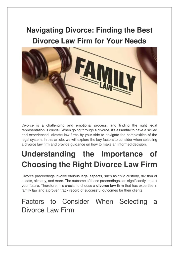 navigating divorce finding the best divorce