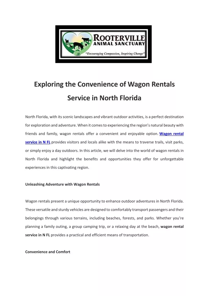 exploring the convenience of wagon rentals
