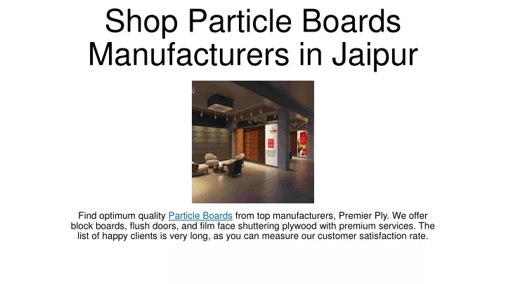 shop particle boards manufacturers in jaipur