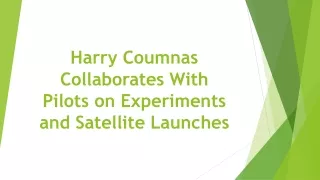 harry coumnas collaborates with pilots on experiments and satellite launches