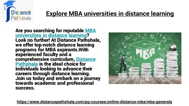 explore mba universities in distance learning
