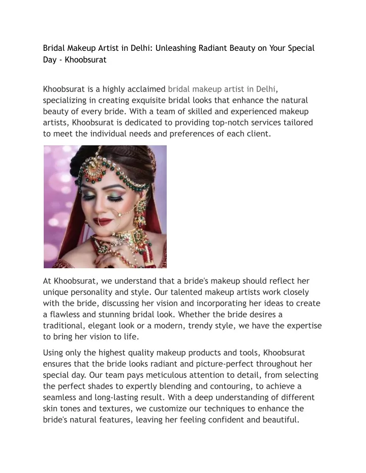 bridal makeup artist in delhi unleashing radiant