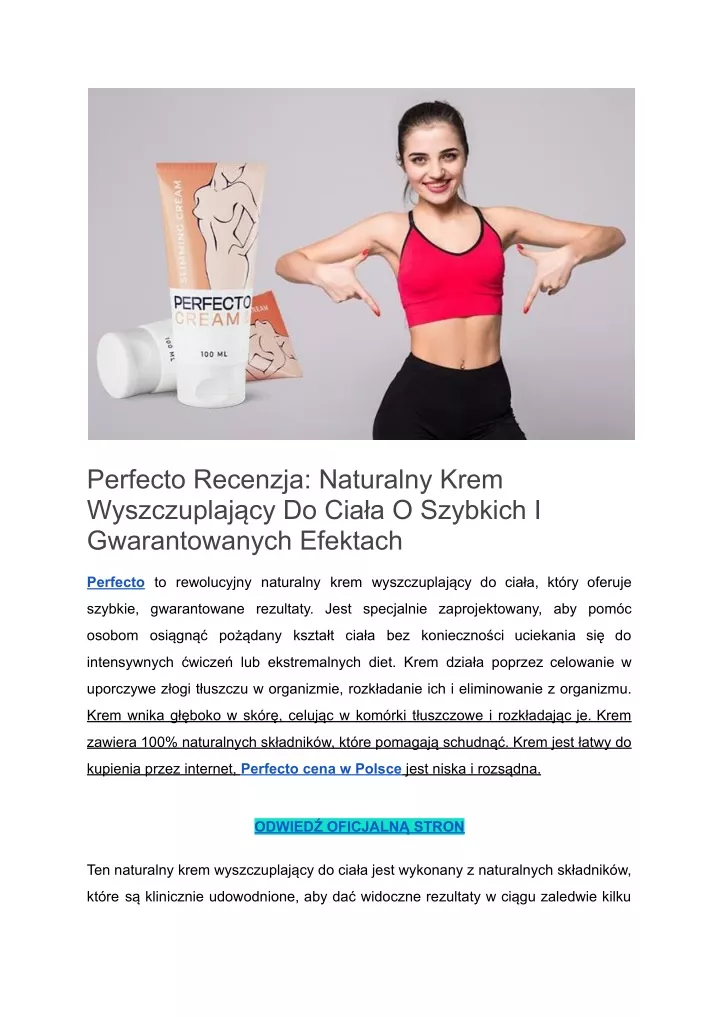 perfecto recenzja naturalny krem wyszczuplaj