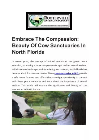 Finest cow sanctuaries in N FL