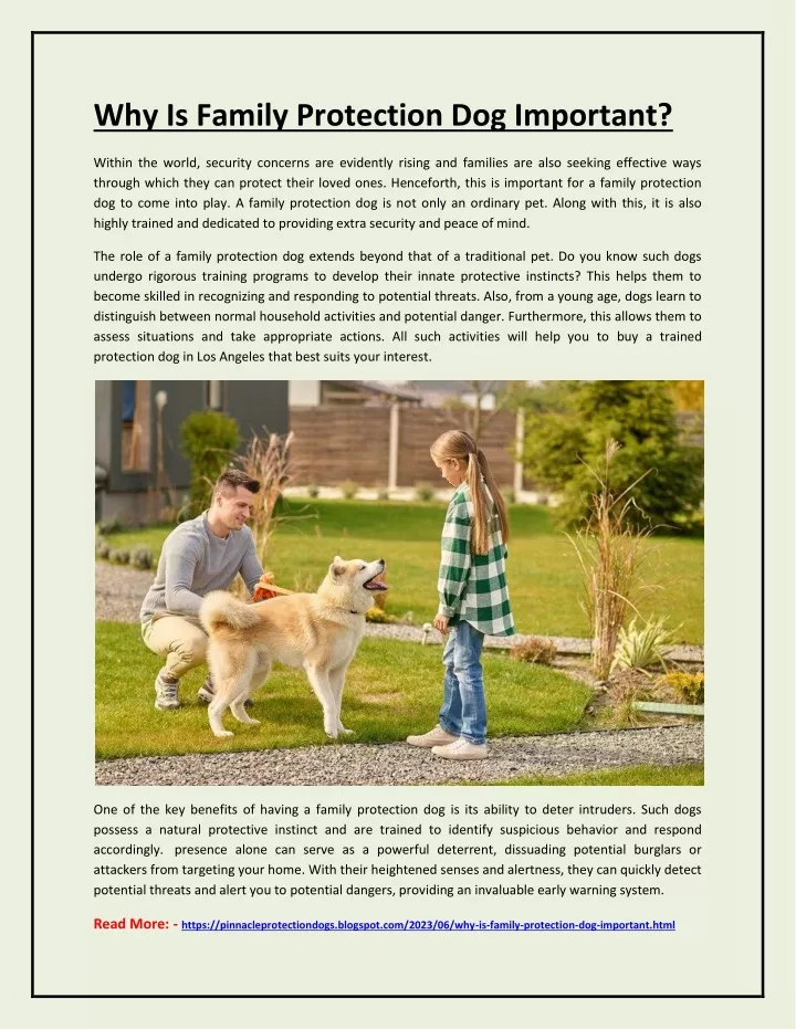 why is family protection dog important