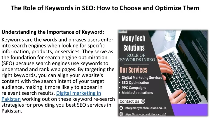 the role of keywords in seo how to choose and optimize them