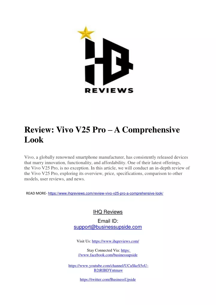 review vivo v25 pro a comprehensive look vivo