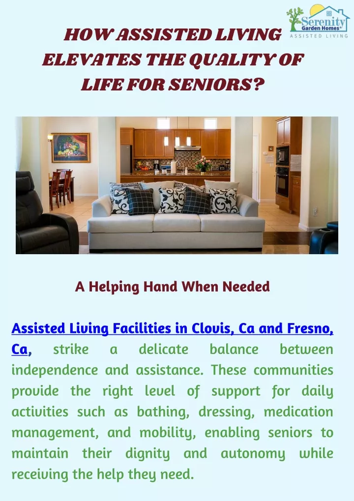 how assisted living elevates the quality of life