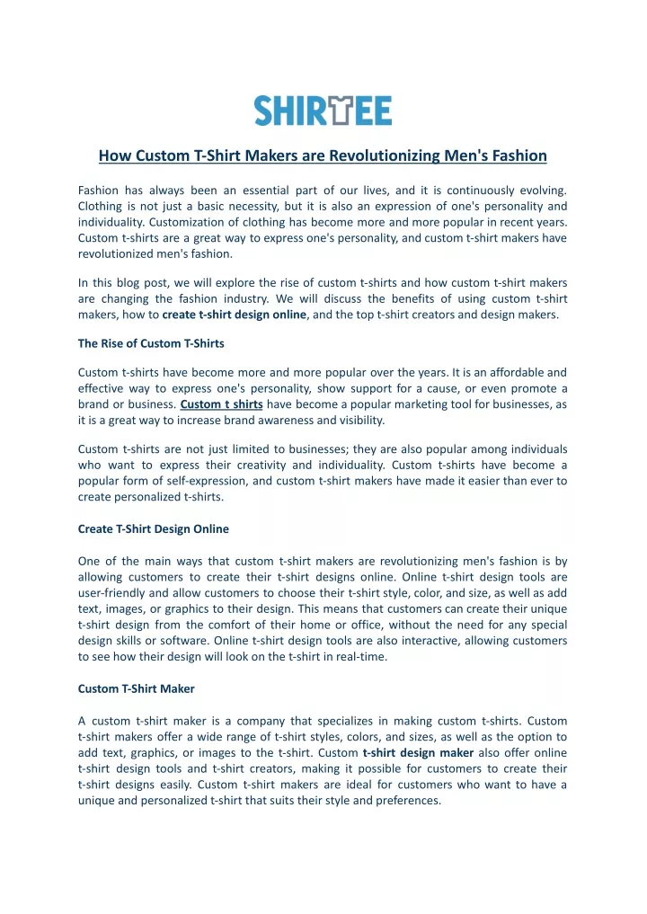 ppt-how-custom-t-shirt-makers-are-revolutionizing-men-s-fashion