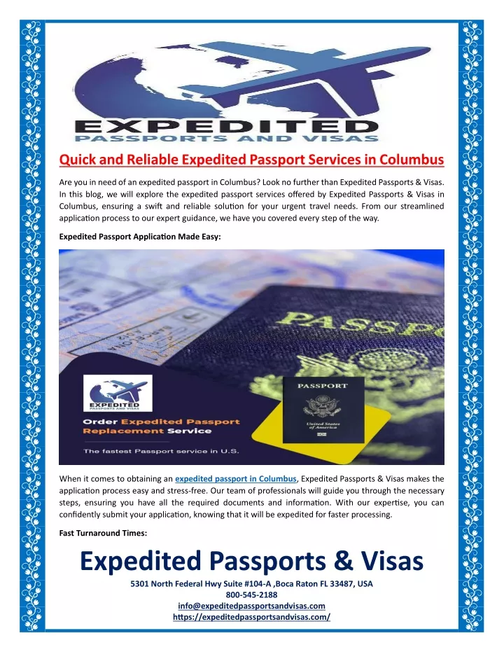 quick and reliable expedited passport services