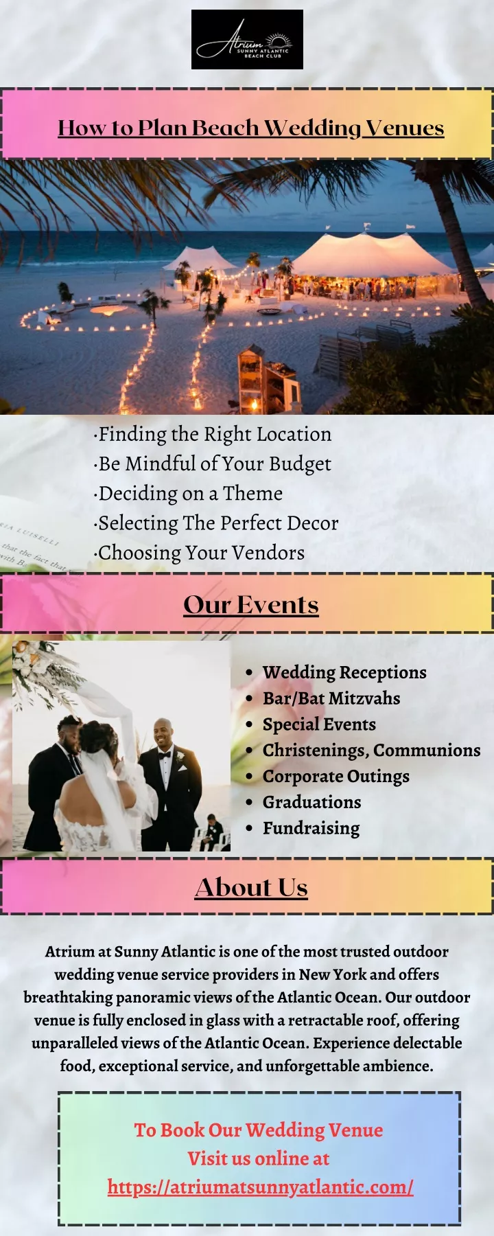 how to plan beach wedding venues
