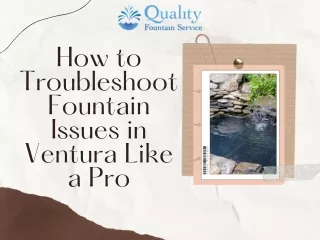How to Troubleshoot Fountain Issues in Ventura Like a Pro