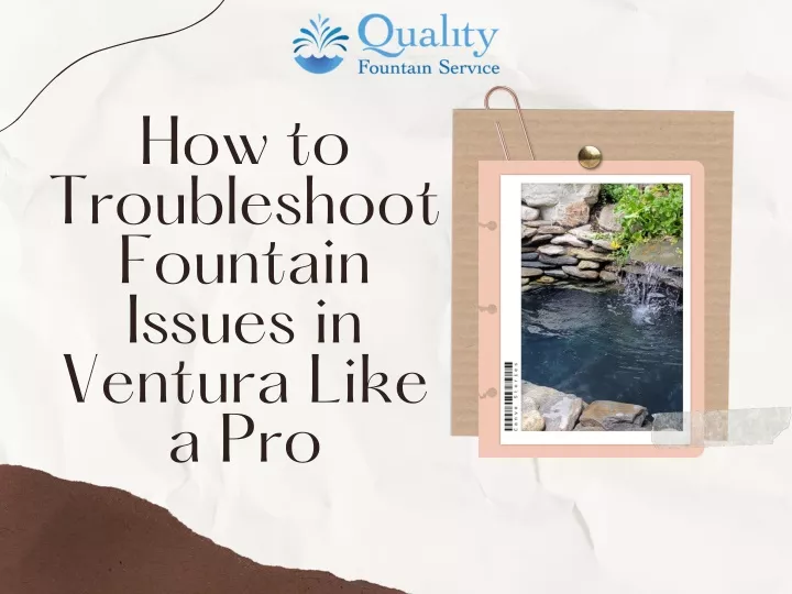 how to troubleshoot fountain issues in ventura