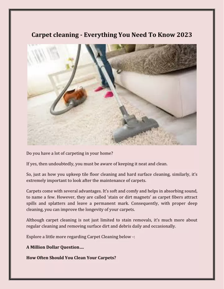 carpet cleaning everything you need to know 2023