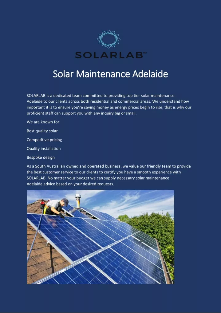 solar maintenance adelaide solar maintenance