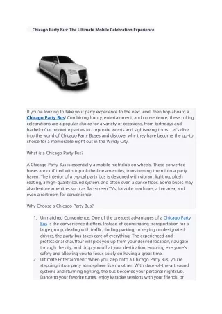 chicago party bus the ultimate mobile celebration