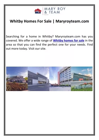 Whitby Homes For Sale | Maryroyteam.com