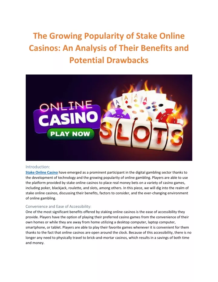 the growing popularity of stake online casinos