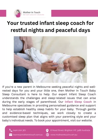 Your trusted infant sleep coach for restful nights and peaceful days