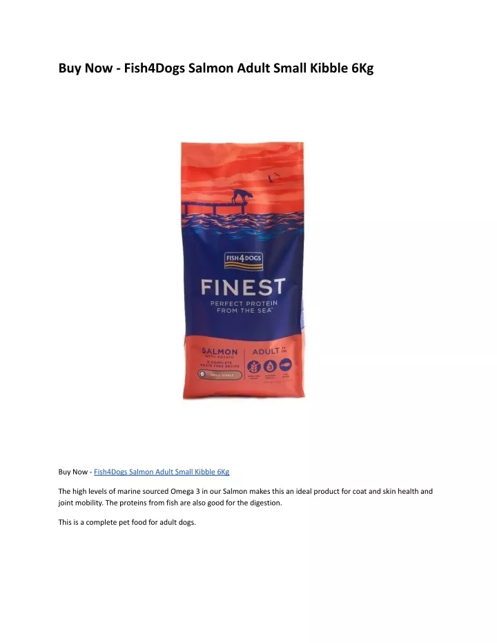 buy now fish4dogs salmon adult small kibble 6kg