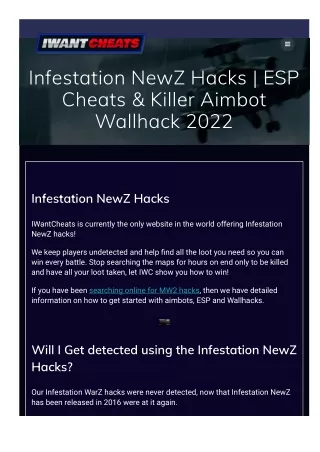 Infestation NewZ Hacks  ESP Cheats & Killer Aimbot Wallhack 2022