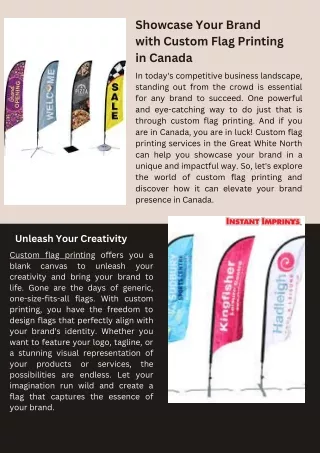 Showcase Your Brand with Custom Flag Printing in Canada