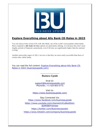 explore everything about ally bank cd rates